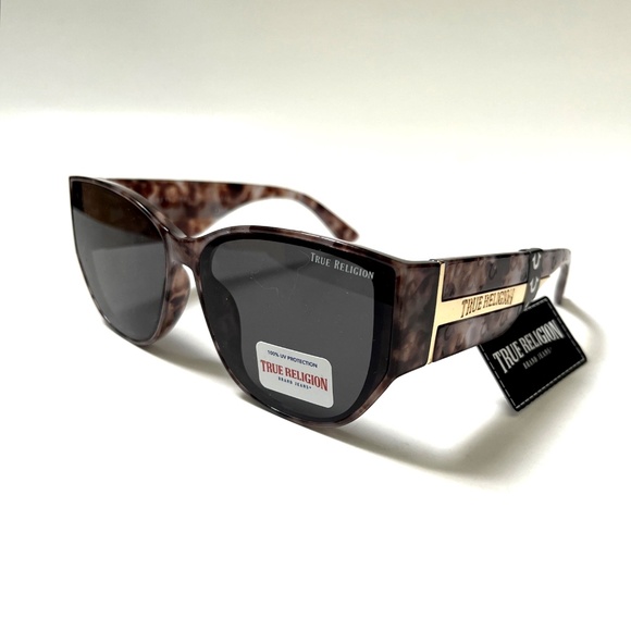 New Original TRUE RELIGION Cat Eye Sunglasses Acetate Tortoise Logo Embossed main image 5